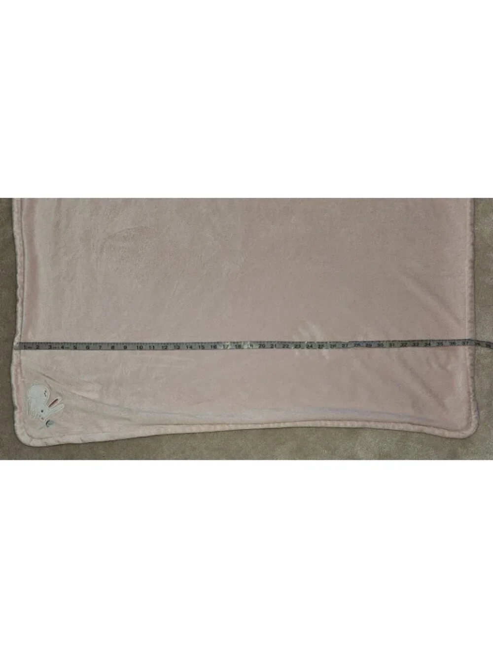 Carter's Pink Fleece Baby Blanket White Bunny Rabbit Butterfly 29x38
